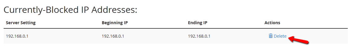 قبلا ip مسدود شده